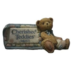 Cherished Teddies Store Signage Plaque 1991 Priscilla Hillman w/Box & Cert